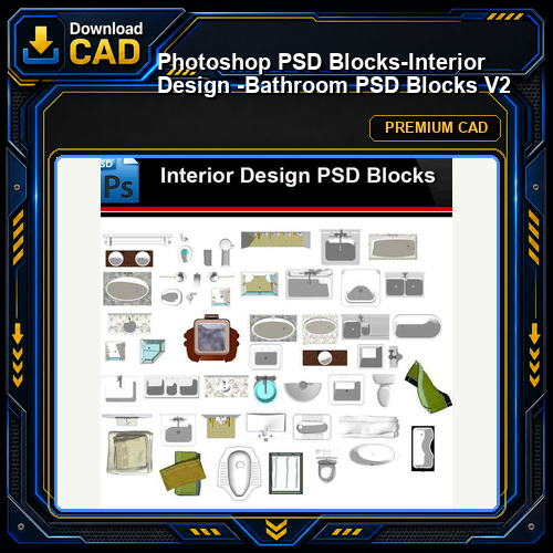 ★Photoshop PSD Blocks-Interior Design -Bathroom PSD Blocks V2