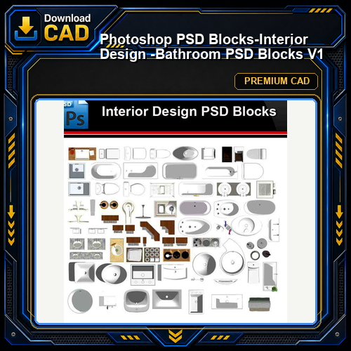 ★Photoshop PSD Blocks-Interior Design -Bathroom PSD Blocks V1