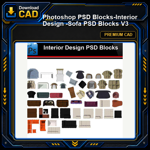 ★Photoshop PSD Blocks-Interior Design -Sofa PSD Blocks V3