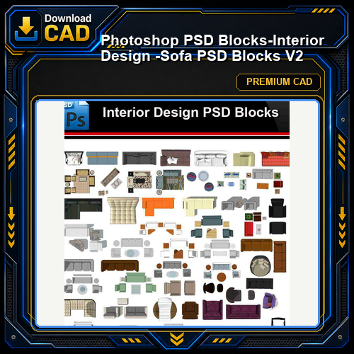 ★Photoshop PSD Blocks-Interior Design -Sofa PSD Blocks V2