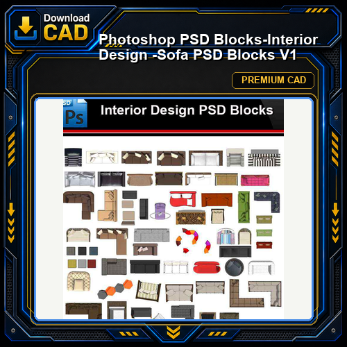 ★Photoshop PSD Blocks-Interior Design -Sofa PSD Blocks V1