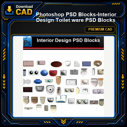★Photoshop PSD Blocks-Interior Design Toilet ware PSD Blocks