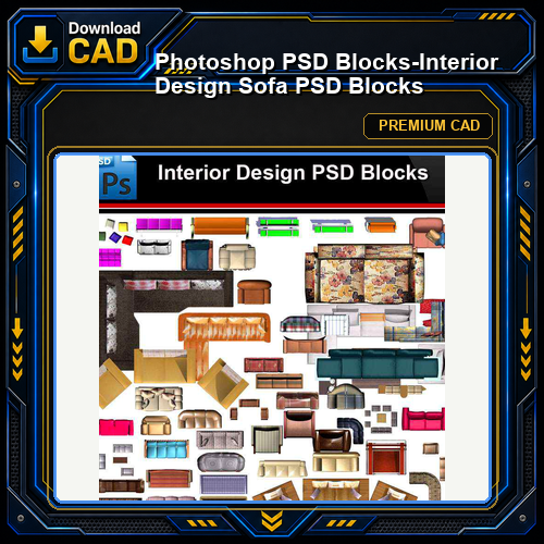 ★Photoshop PSD Blocks-Interior Design Sofa PSD Blocks