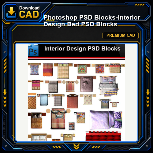 ★Photoshop PSD Blocks-Interior Design Bed PSD Blocks