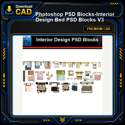 ★Photoshop PSD Blocks-Interior Design Bed PSD Blocks V3