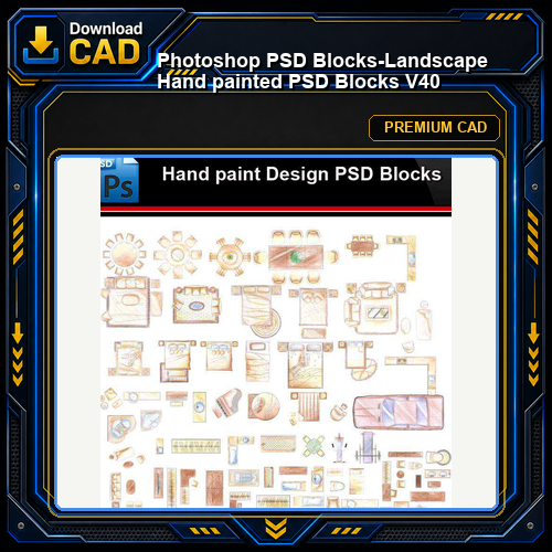 ★Photoshop PSD Blocks-Landscape Hand painted PSD Blocks V40