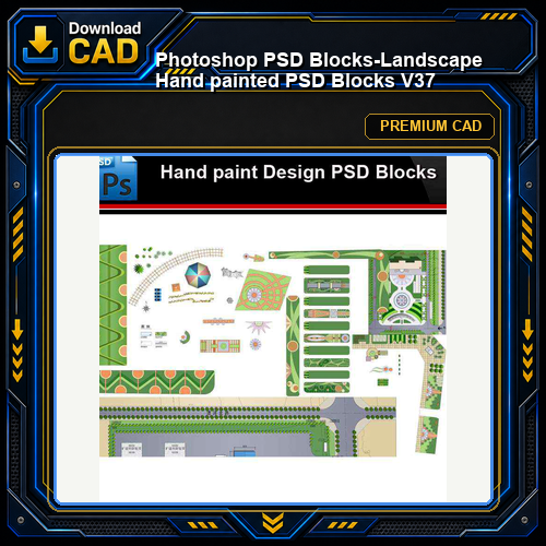 ★Photoshop PSD Blocks-Landscape Hand painted PSD Blocks V37