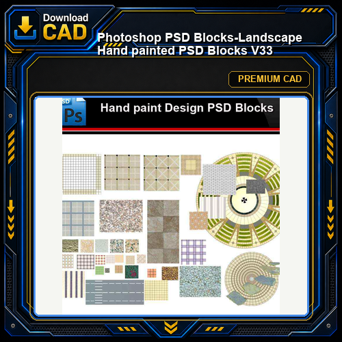 ★Photoshop PSD Blocks-Landscape Hand painted PSD Blocks V33