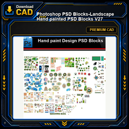 ★Photoshop PSD Blocks-Landscape Hand painted PSD Blocks V27
