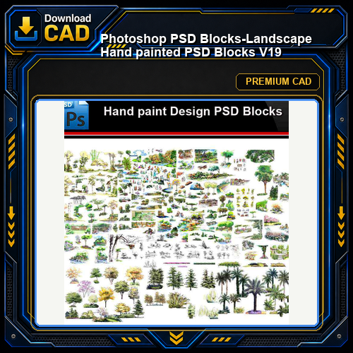 ★Photoshop PSD Blocks-Landscape Hand painted PSD Blocks V19