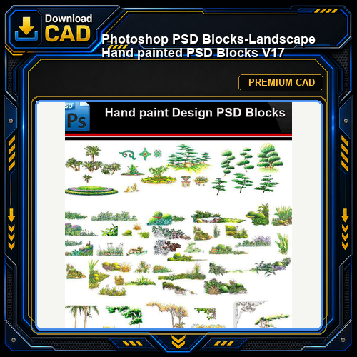 ★Photoshop PSD Blocks-Landscape Hand painted PSD Blocks V17
