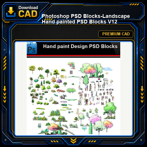 ★Photoshop PSD Blocks-Landscape Hand painted PSD Blocks V12