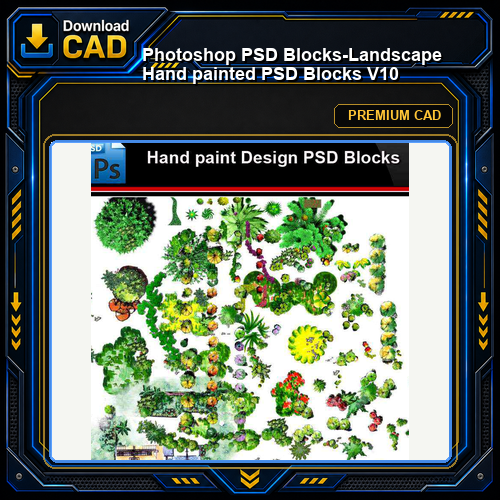 ★Photoshop PSD Blocks-Landscape Hand painted PSD Blocks V10
