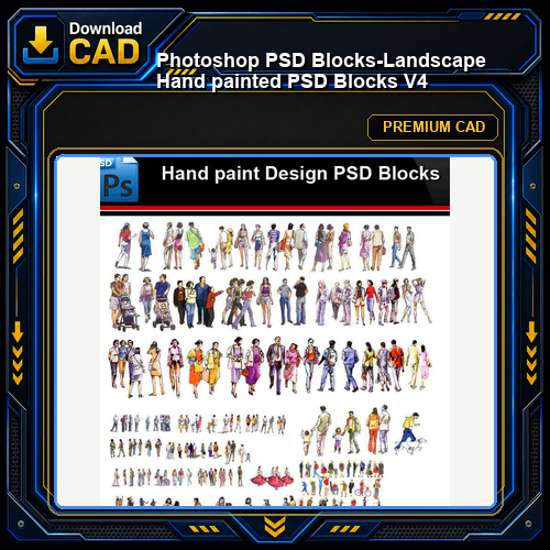 ★Photoshop PSD Blocks-Landscape Hand painted PSD Blocks V4