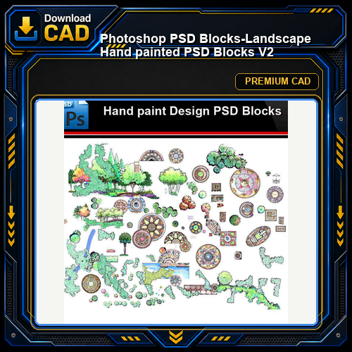★Photoshop PSD Blocks-Landscape Hand painted PSD Blocks V2