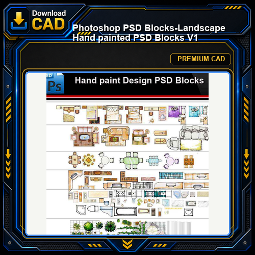 ★Photoshop PSD Blocks-Landscape Hand painted PSD Blocks V1