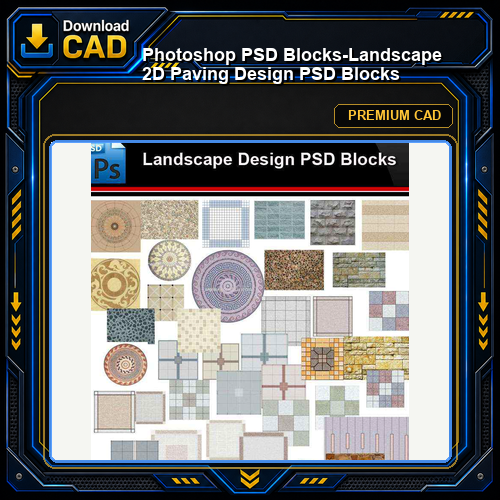 ★Photoshop PSD Blocks-Landscape 2D Paving Design PSD Blocks