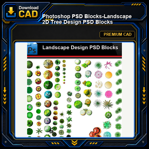 ★Photoshop PSD Blocks-Landscape 2D Tree Design PSD Blocks