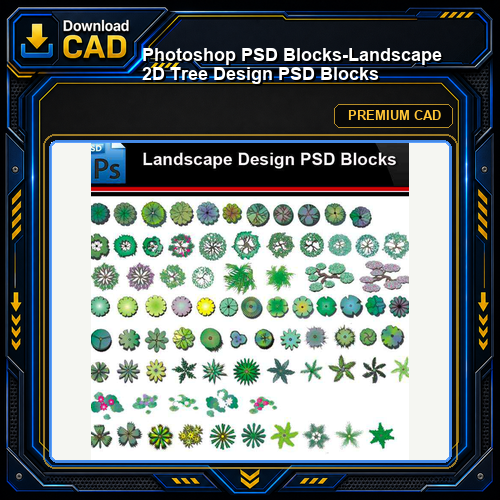 ★Photoshop PSD Blocks-Landscape 2D Tree Design PSD Blocks
