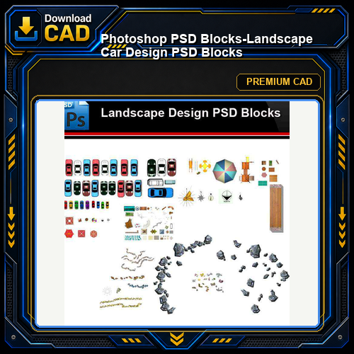 ★Photoshop PSD Blocks-Landscape Car Design PSD Blocks