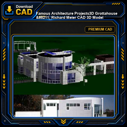💎【Famous Architecture Projects】3D Grottahouse - Richard Meier CAD 3D Model