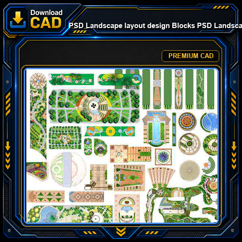 ★【PSD Landscape layout design Blocks 】 PSD Landscape  Layout Collections(★Best Collections💎)
