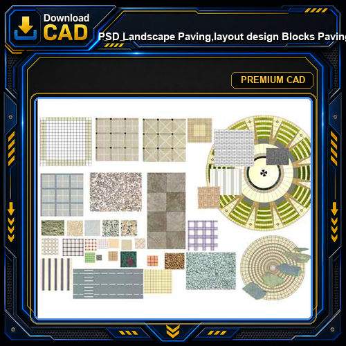 ★【PSD Landscape Paving,layout design Blocks 】Paving,layout design 2D Plan PSD Landscape Blocks V1