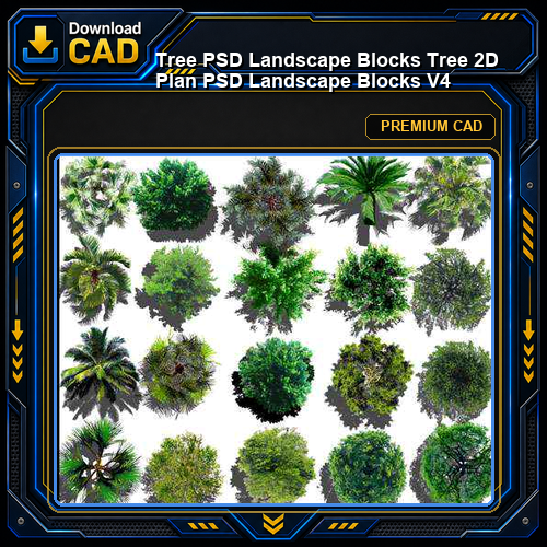 ★【 Tree PSD Landscape Blocks 】Tree 2D Plan PSD Landscape Blocks V4