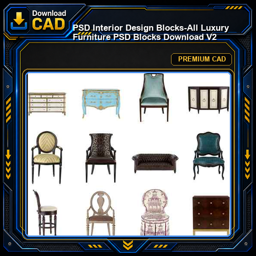 ★【 PSD Interior Design Blocks-All Luxury Furniture PSD Blocks Download V2】