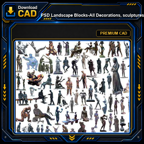 ★【 PSD Landscape Blocks-All Decorations, sculptures, furnishings PSD Blocks Download V4】
