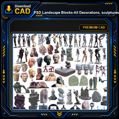 ★【 PSD Landscape Blocks-All Decorations, sculptures, furnishings PSD Blocks Download V2】