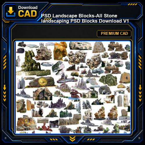 ★【 PSD Landscape Blocks-All Stone landscaping PSD Blocks Download V1】