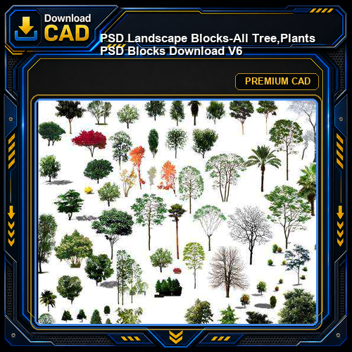 ★【 PSD Landscape Blocks-All Tree,Plants PSD Blocks Download V6】