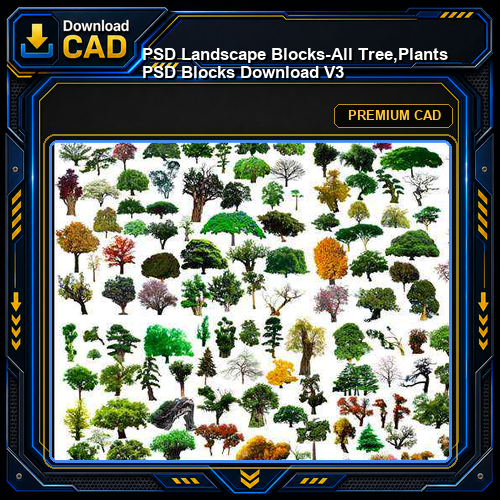 ★【 PSD Landscape Blocks-All Tree,Plants PSD Blocks Download V3】