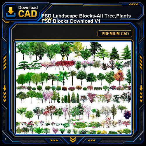 ★【 PSD Landscape Blocks-All Tree,Plants PSD Blocks Download V1】