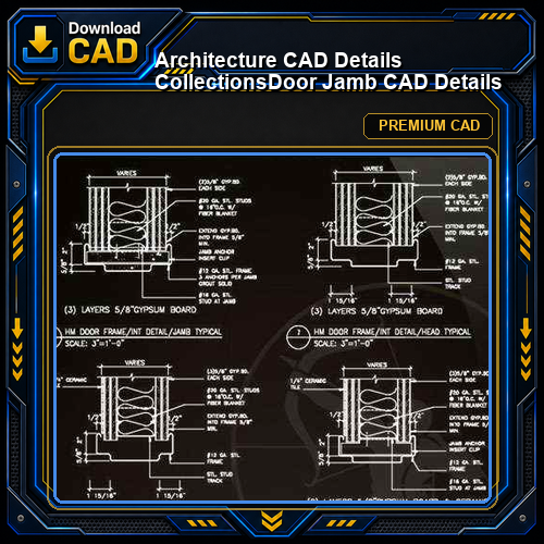 【Architecture CAD Details Collections】Door Jamb CAD Details