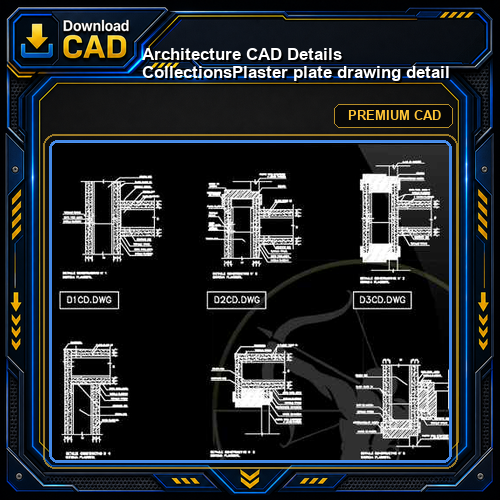 【Architecture CAD Details Collections】Plaster plate drawing detail