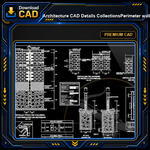【Architecture CAD Details Collections】Perimeter wall section design drawing