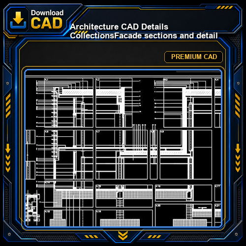 【Architecture CAD Details Collections】Facade sections and detail