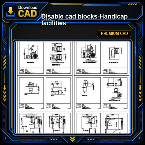 Disable cad blocks-Handicap facilities