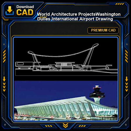 💎【World Architecture Projects】Washington Dulles International Airport Drawing