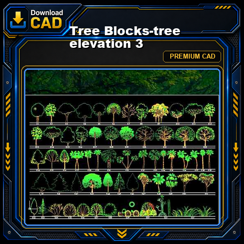 Tree Blocks-tree elevation 3