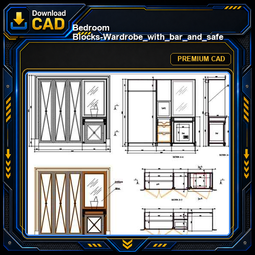 Bedroom Blocks-Wardrobe_with_bar_and_safe