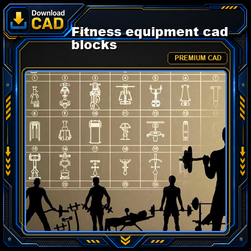 Fitness equipment cad blocks
