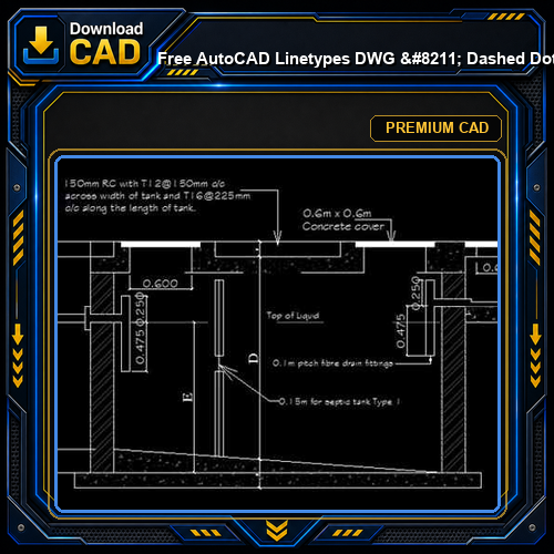 Free AutoCAD Linetypes DWG - Dashed Dotted Centre Phantom Custom | Free Download