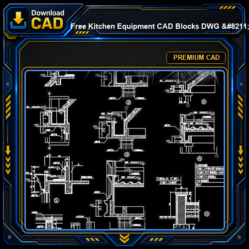 Free Kitchen Equipment CAD Blocks DWG - Commercial Kitchen Plan | Free Download