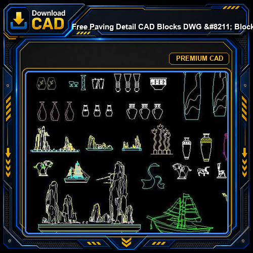 Free Paving Detail CAD Blocks DWG - Block Paving Flags Asphalt Sections | Free Download