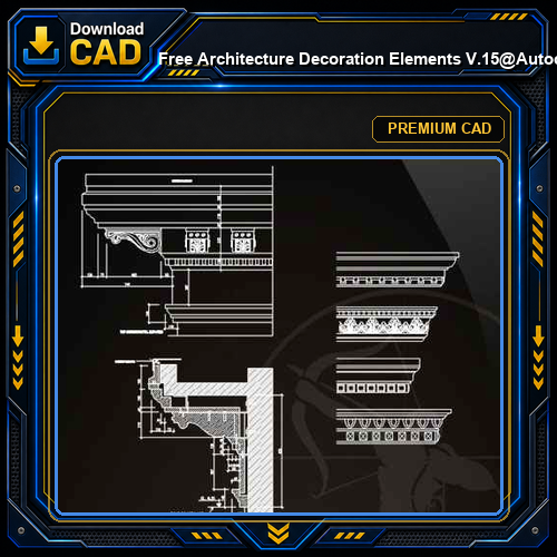 ★【 Free Architecture Decoration Elements V.15】@Autocad Decoration Blocks,Drawings,CAD Details,Elevation