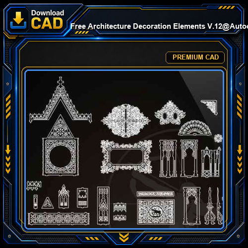 ★【 Free Architecture Decoration Elements V.12】@Autocad Decoration Blocks,Drawings,CAD Details,Elevation