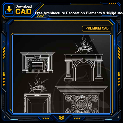 ★【 Free Architecture Decoration Elements V.10】@Autocad Decoration Blocks,Drawings,CAD Details,Elevation